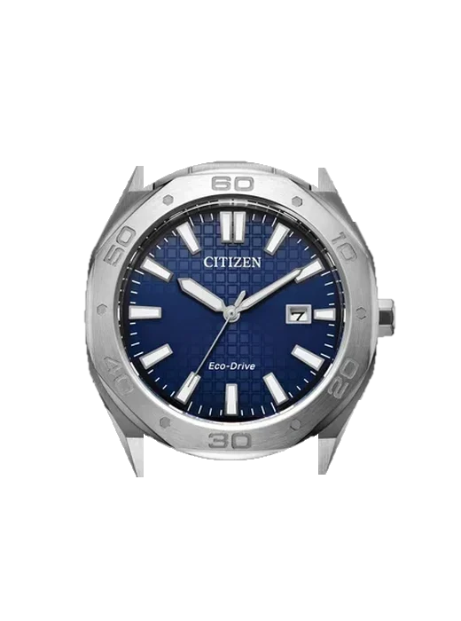 Eco-Drive BM7630-80L avec Bracelet de montre en cuir de veau vintage marron — Patine naturelle