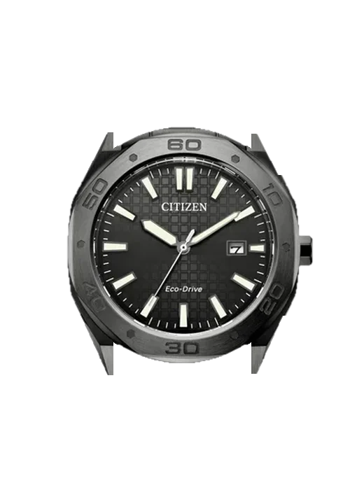 Eco-Drive BM7637-81H avec Bracelet de montre en cuir de veau vintage marron — Patine naturelle