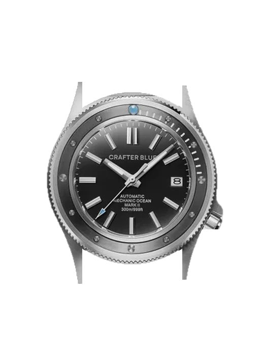 Mechanic CRAFTER-BLUE-MECHANIC-OCEAN-MARK-II-MO2SS001 con Cinturino Vitello Vintage Marrone — Patina Naturale