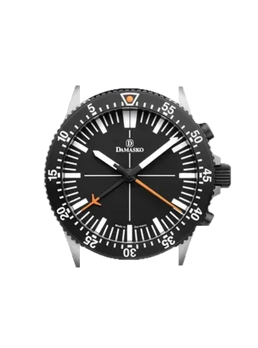 Chronographs DC80.orange.bicolour mit Hybrid Armband aus Alligator und Kautschuk Blau