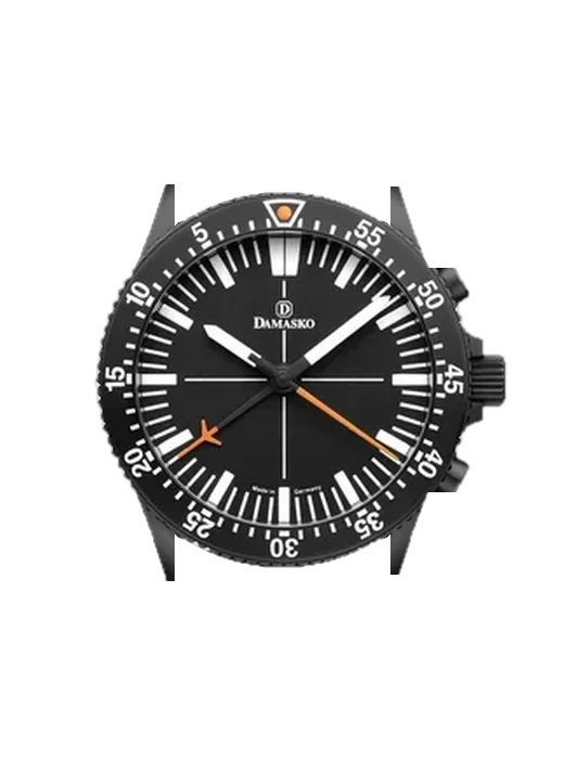 Chronographs DC80.orange.black avec Bracelet de montre en cuir de veau vintage marron — Patine naturelle