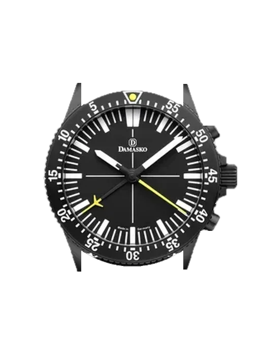 Chronographs DC80.yellow.black with Vintage Brown Calfskin Strap — Natural Patina