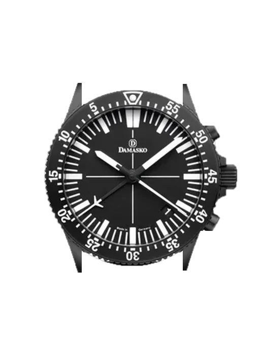 Chronographs DC82.black with Vintage Brown Calfskin Strap — Natural Patina