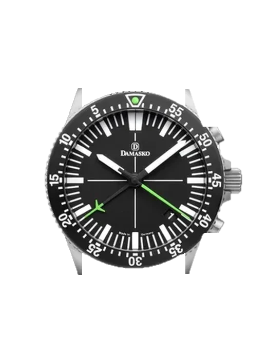 Chronographs DC82.green with Vintage Brown Calfskin Strap — Natural Patina
