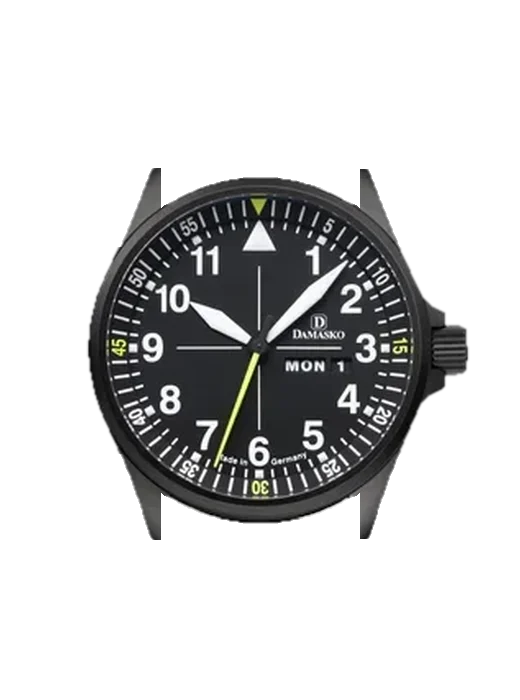 Three-hand Models DA363.black avec Bracelet de montre en cuir de veau vintage marron — Patine naturelle