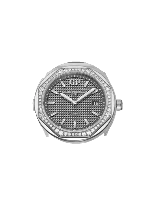Laureato 80189D11A231-11A mit Alligator-Nubuk-Armband Schwarz mit Ton-in-Ton-Naht, handgenäht