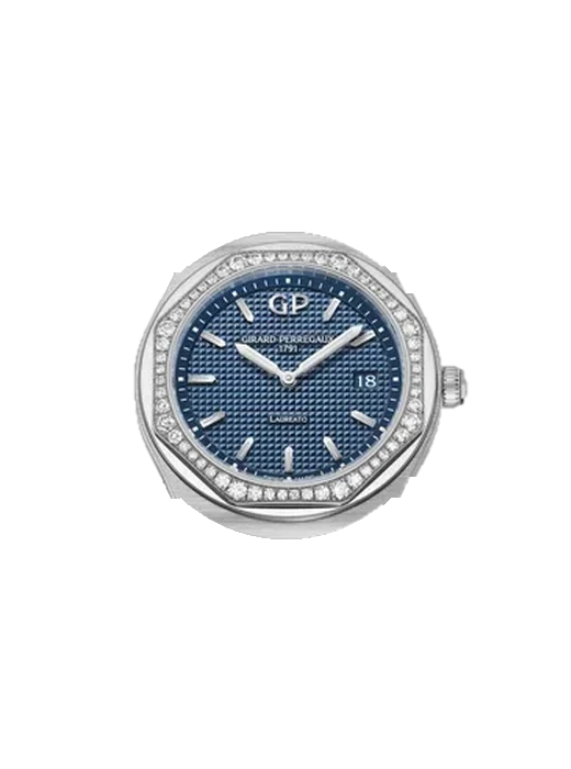 Laureato 80189D11A431-11A mit Alligator-Nubuk-Armband Schwarz mit Ton-in-Ton-Naht, handgenäht