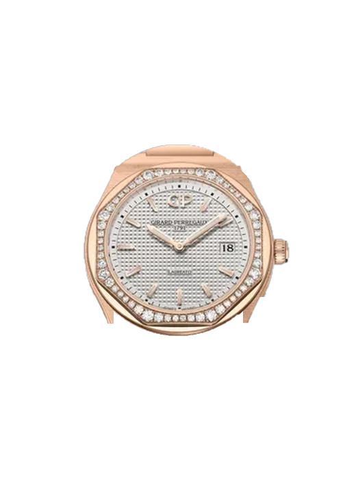 Laureato 80189D52A132-CB6A mit Alligator-Nubuk-Armband Schwarz mit Ton-in-Ton-Naht, handgenäht