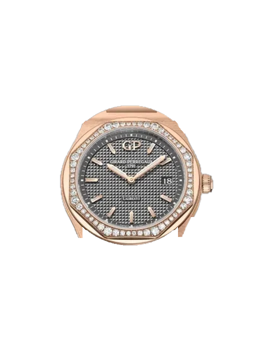 Laureato 80189D52A232-CB6A con Correa de piel de cocodrilo en nubuck negro con costuras a juego cosidas a mano