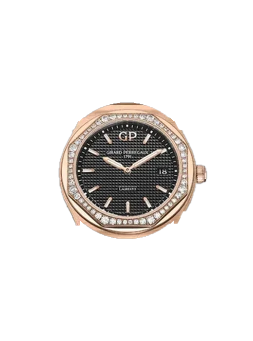 Laureato 80189D52A632-CB6A mit Alligator-Nubuk-Armband Schwarz mit Ton-in-Ton-Naht, handgenäht