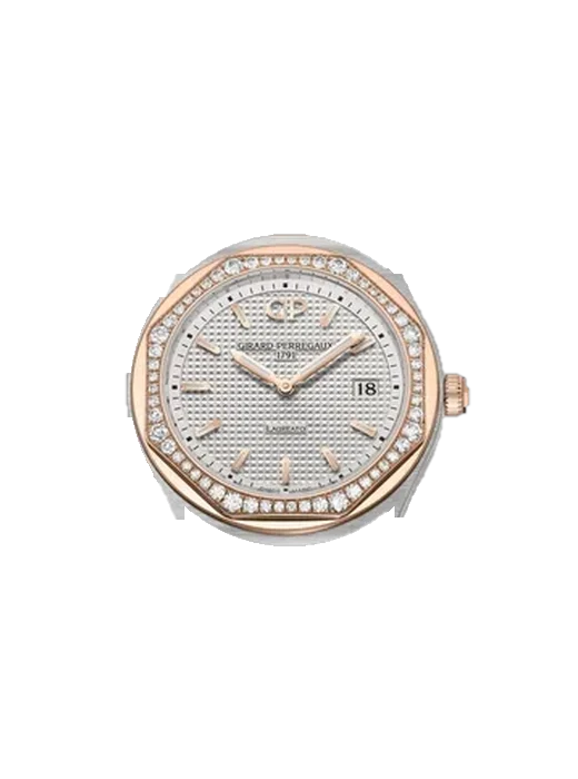 Laureato 80189D56A132-56A mit Alligator-Nubuk-Armband Schwarz mit Ton-in-Ton-Naht, handgenäht