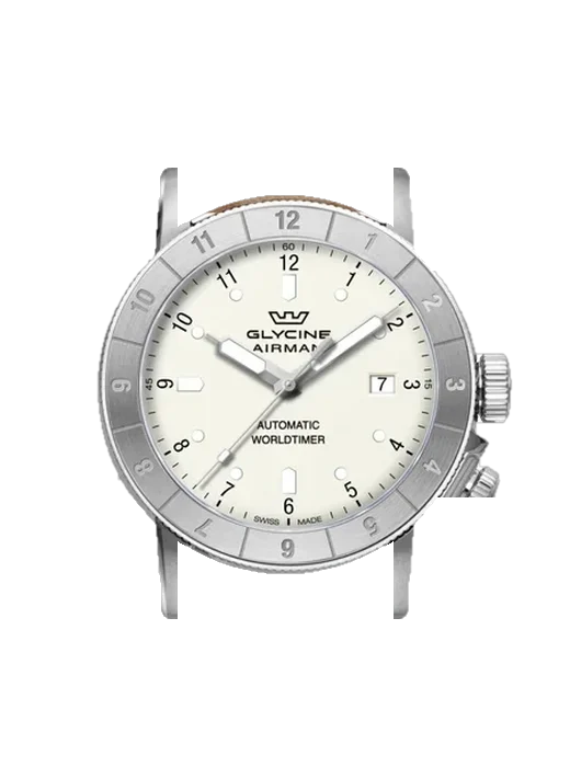 Airman GL0061 avec Bracelet de montre en cuir de veau vintage marron — Patine naturelle