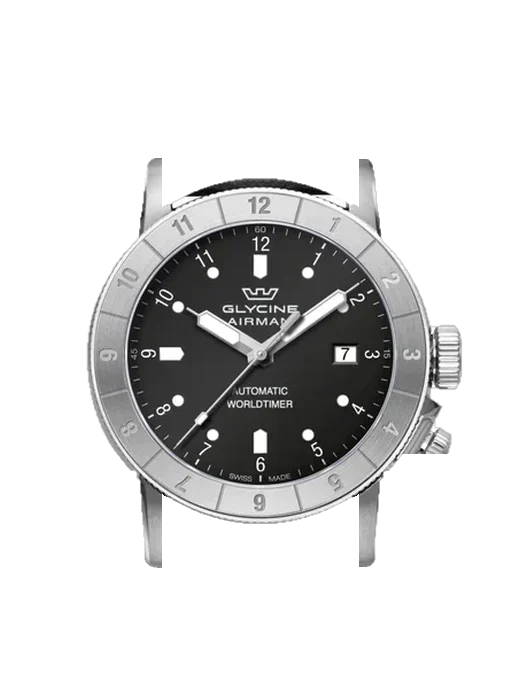 Airman GL0063 avec Bracelet de montre en cuir de veau vintage marron — Patine naturelle
