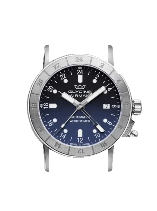 Airman GL0064 avec Bracelet de montre en cuir de veau vintage marron — Patine naturelle