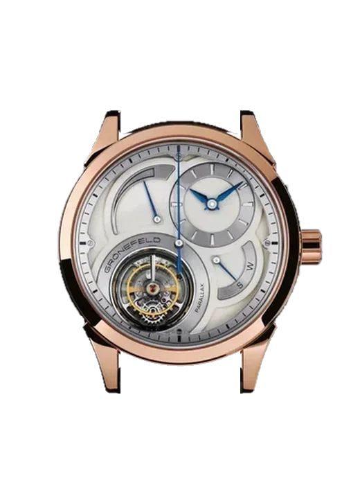 Parallax Tourbillon Parallax RG avec Bracelet de montre en cuir de veau vintage marron — Patine naturelle