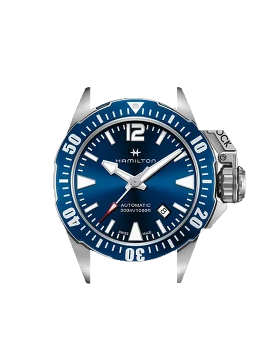 Frogman H77705345 con Cinturino Ibrido Alligatore e Caucciù Blu