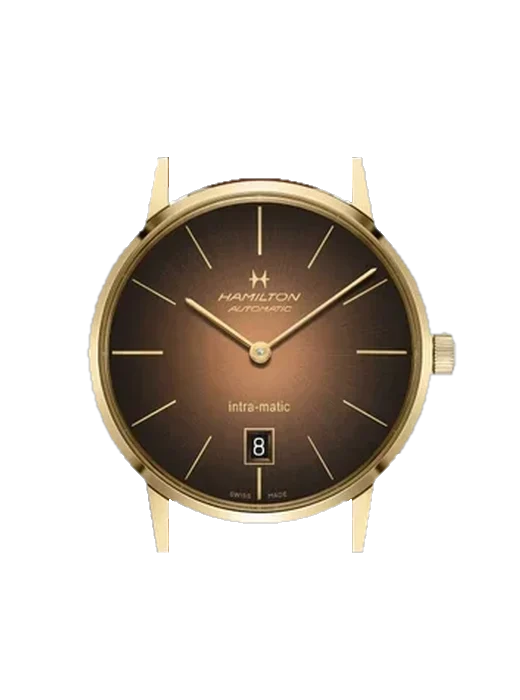 Intra-Matic H38475501 with Grand Cavalier Leather Strap Orange