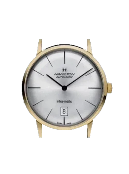 Intra-Matic H38475751 with Grand Cavalier Leather Strap Orange