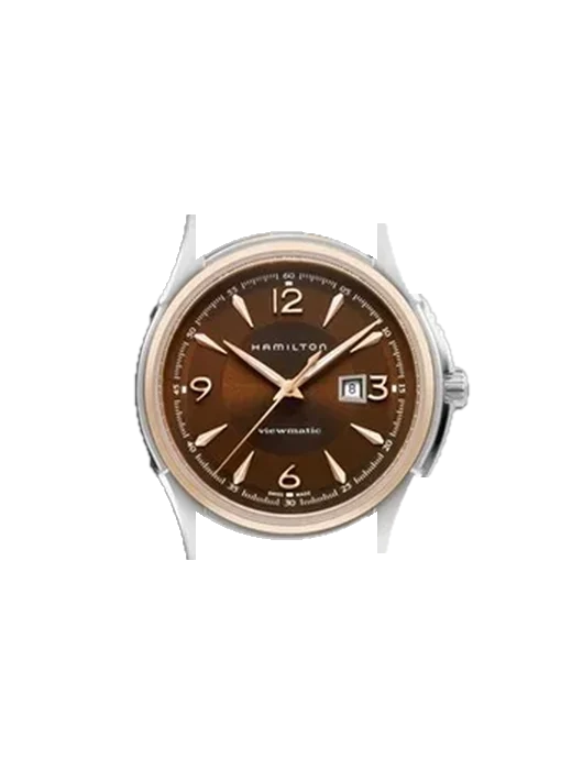 Jazzmaster H32305195 mit Vintage Kalbslederarmband Braun — Natürliche Patina