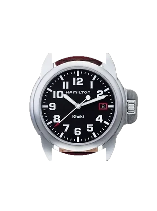 Khaki Action H61411533 with Grand Cavalier Leather Strap Orange