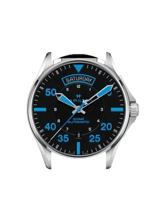 Khaki Aviation H64625731 with Grand Cavalier Leather Strap Orange