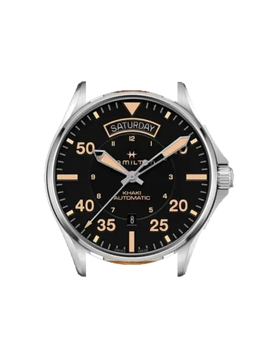 Khaki Aviation H64645531 with Grand Cavalier Leather Strap Orange