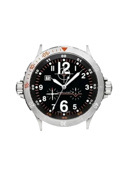 Khaki Aviation H74512133 with Grand Cavalier Leather Strap Orange
