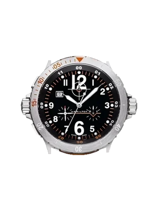 Khaki Aviation H74512833 with Grand Cavalier Leather Strap Orange