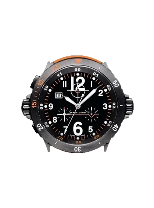 Khaki Aviation H74592433 with Grand Cavalier Leather Strap Orange