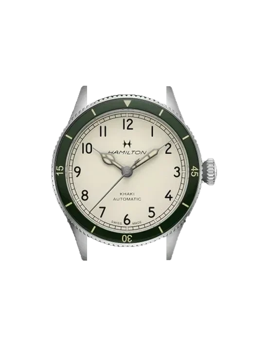 Khaki Aviation H76255810 mit Vintage Kalbslederarmband Braun — Natürliche Patina