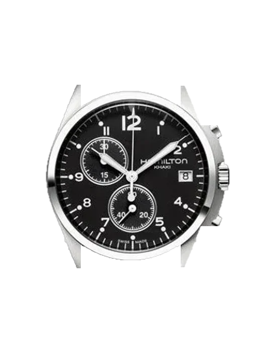 Khaki Aviation H76512133 with Vintage Brown Calfskin Strap — Natural Patina