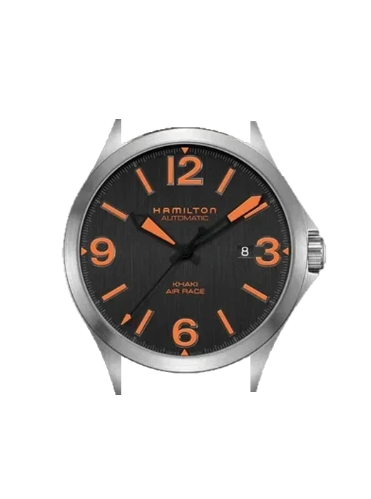 Khaki Aviation H76535731 with Grand Cavalier Leather Strap Orange
