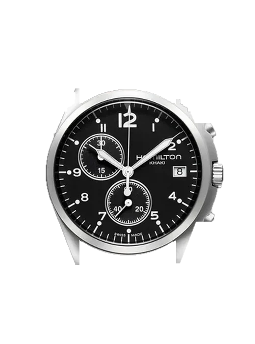 Khaki Aviation H76552933 with Vintage Brown Calfskin Strap — Natural Patina