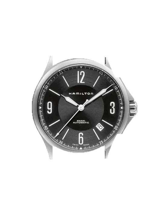Khaki Aviation H76565135 with Vintage Brown Calfskin Strap — Natural Patina