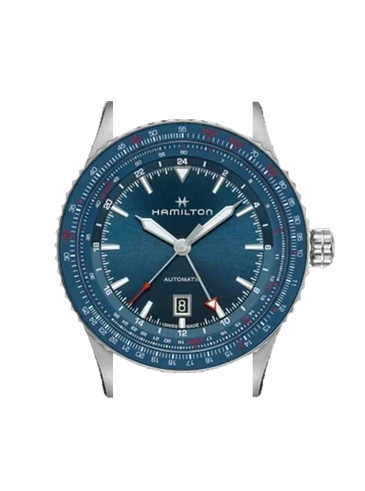 Khaki Aviation H76715540 con Cinturino Vitello Vintage Marrone — Patina Naturale