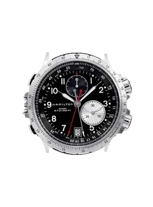Khaki Aviation H77612333 with Grand Cavalier Leather Strap Orange