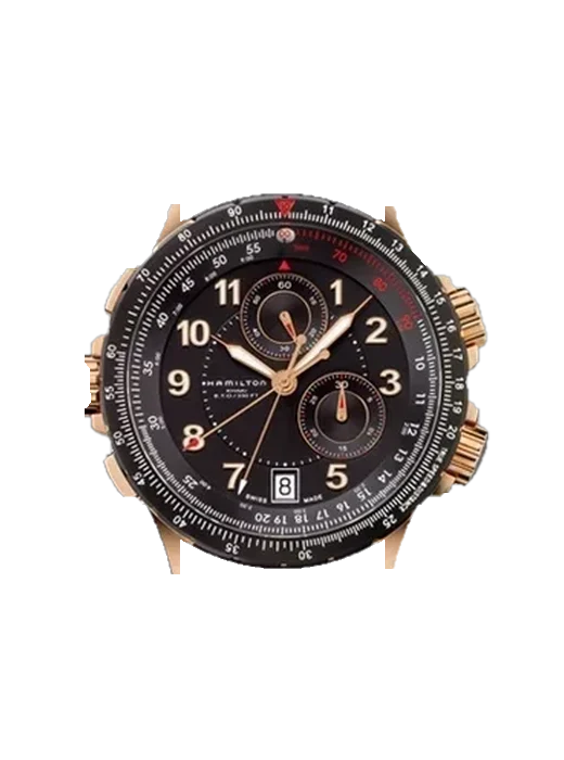 Khaki Aviation H77642333 con Cinturino Grand Cavalier Cuir Arancione