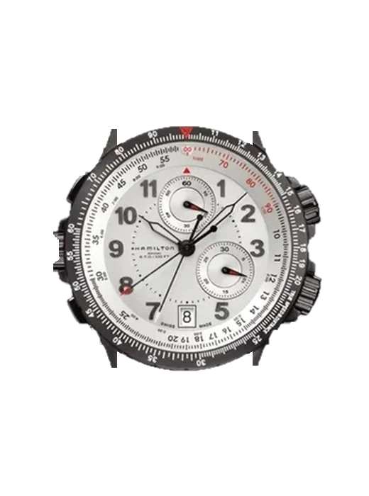 Khaki Aviation H77682313 with Grand Cavalier Leather Strap Orange