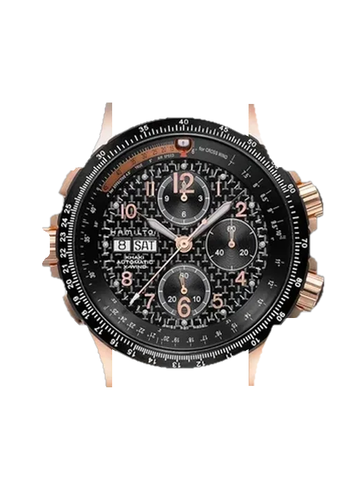 Khaki Aviation H77696793 with Vintage Brown Calfskin Strap — Natural Patina