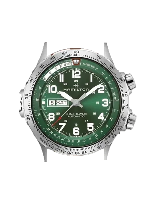 Khaki Aviation H77735560 avec Bracelet de montre en cuir de veau vintage marron — Patine naturelle