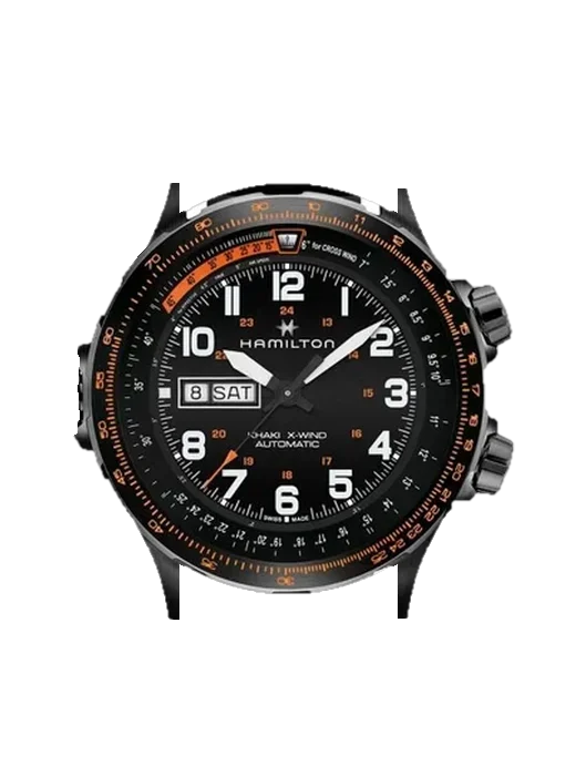 Khaki Aviation H77785733 with Vintage Brown Calfskin Strap — Natural Patina