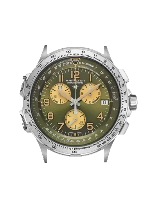 Khaki Aviation H77932160 avec Bracelet de montre en cuir de veau vintage marron — Patine naturelle
