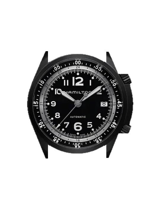 Khaki Aviation H80485835 con Cinturino Vitello Vintage Marrone — Patina Naturale