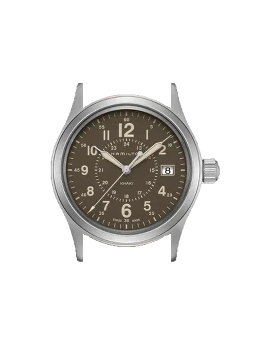 Khaki Field H68201093 mit Grand Cavalier Cuir Armband Orange