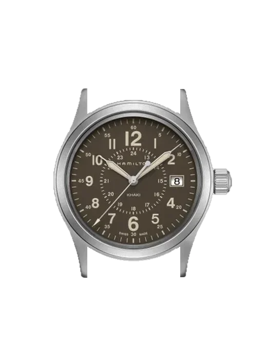 Khaki Field H68201193 mit Grand Cavalier Cuir Armband Orange