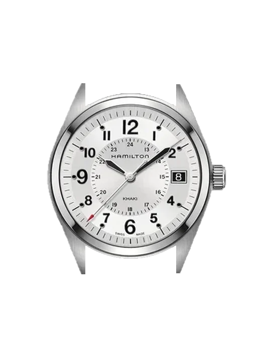 Khaki Field H68551153 with Grand Cavalier Leather Strap Orange