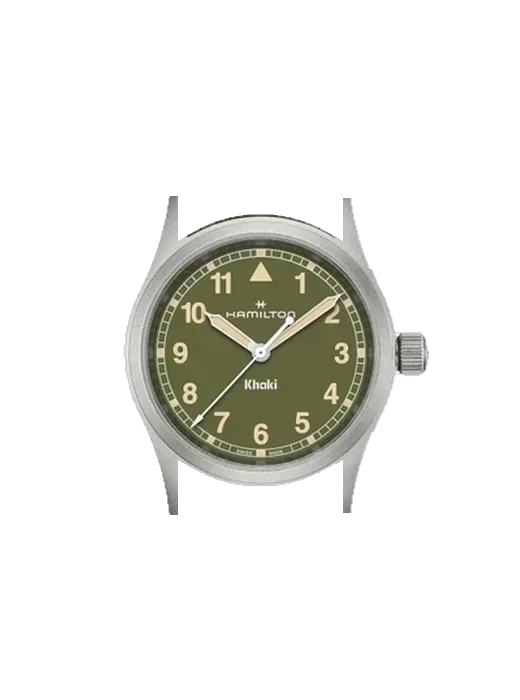Khaki Field H69301960 mit Vintage Kalbslederarmband Braun — Natürliche Patina