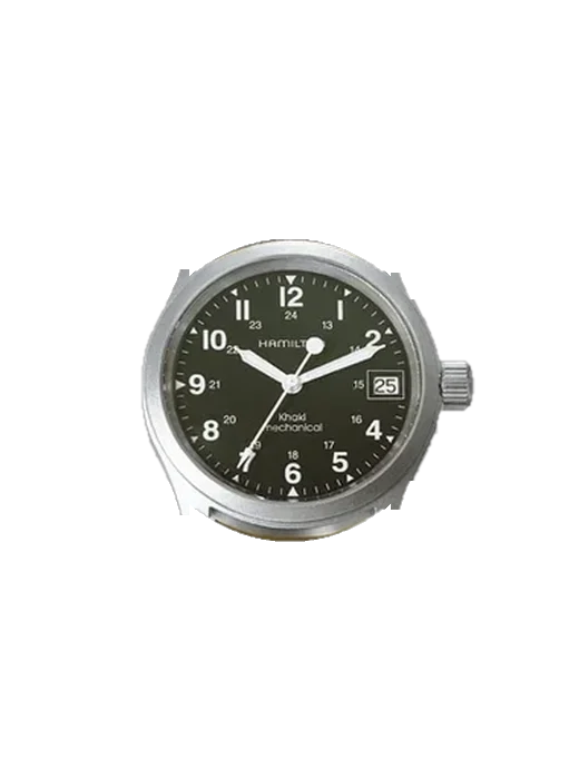 Khaki Field H69319363 with Grand Cavalier Leather Strap Orange