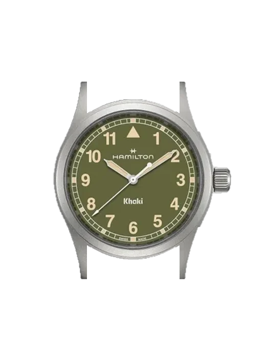 Khaki Field H69401160 mit Grand Cavalier Cuir Armband Orange
