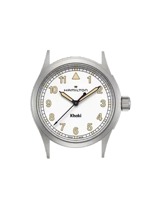 Khaki Field H69401910 mit Grand Cavalier Cuir Armband Orange
